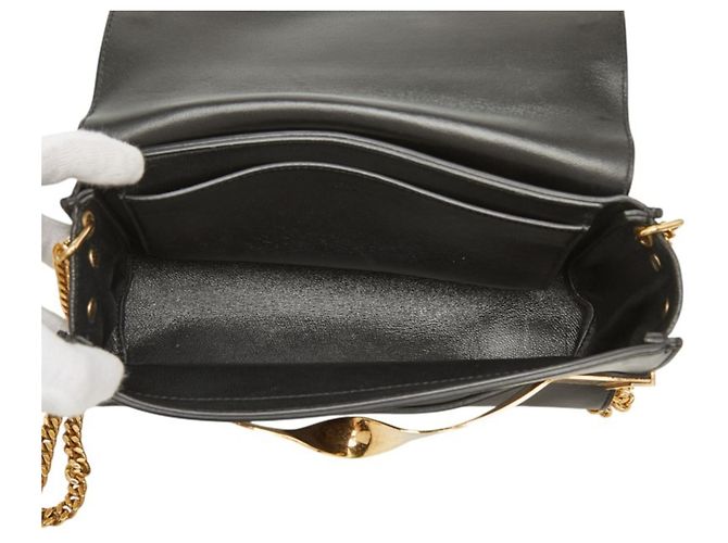 Bolso bandolera con cadena Chloé Chloe ELLE Negro Dorado - vista 9
