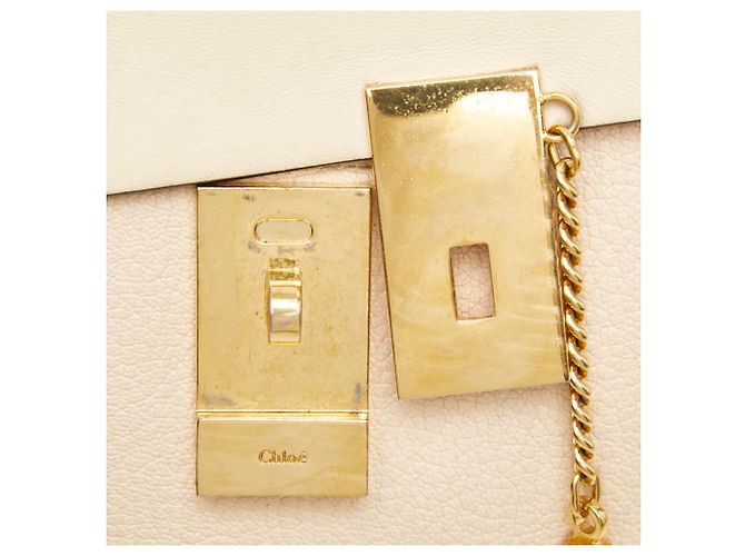 Chloé Chloe Drew Medium Chain Shoulder Bag Rosa Beige - vista 8