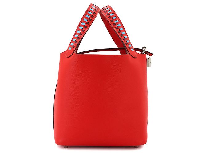 Autre Marque Borsa Piko Hermes Picotin Lock 18 PM Tressage Rosso - vista 2