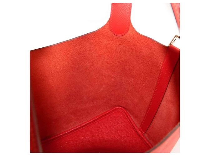 Autre Marque Borsa Piko Hermes Picotin Lock 18 PM Tressage Rosso - vista 7