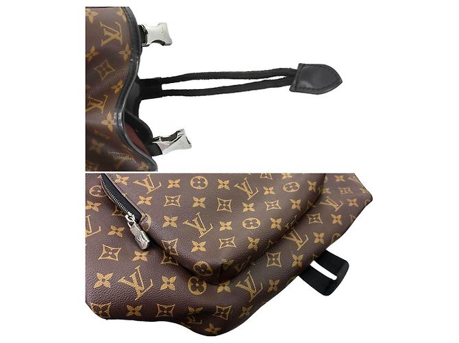 Mochila Louis Vuitton Monogram Macassar Zack Castaño Negro Monograma - vista 9