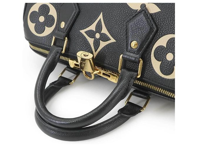Borsa Louis Vuitton Speedy Bandouliere 25 Nero Multicolore Beige Monogramma - vista 6