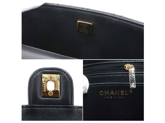 Bolsa de Ombro com Corrente Chanel Matelasse Preto Branco - vista 9