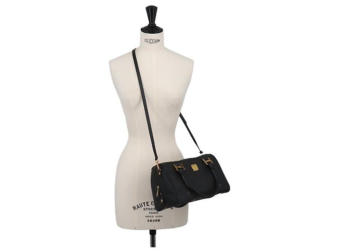 Borsa a tracolla MCM Visetos Glam Mini Boston Nero - vista 11