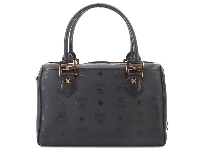 Borsa a tracolla MCM Visetos Glam Mini Boston Nero - vista 3