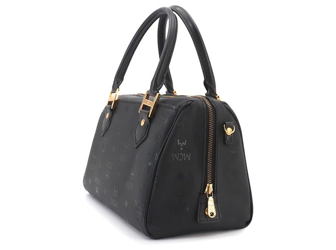 Borsa a tracolla MCM Visetos Glam Mini Boston Nero - vista 4