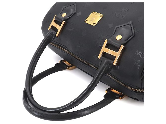 Borsa a tracolla MCM Visetos Glam Mini Boston Nero - vista 6