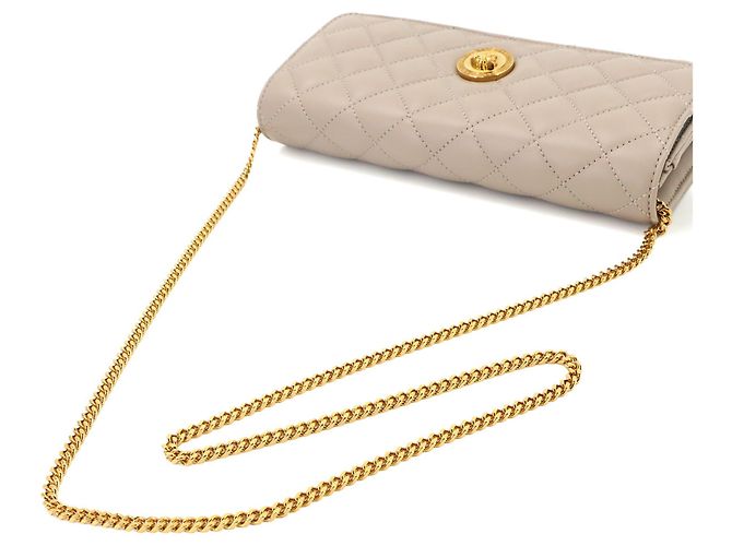Bolsa de ombro acolchoada Versace Medusa Bege Dourado - vista 6