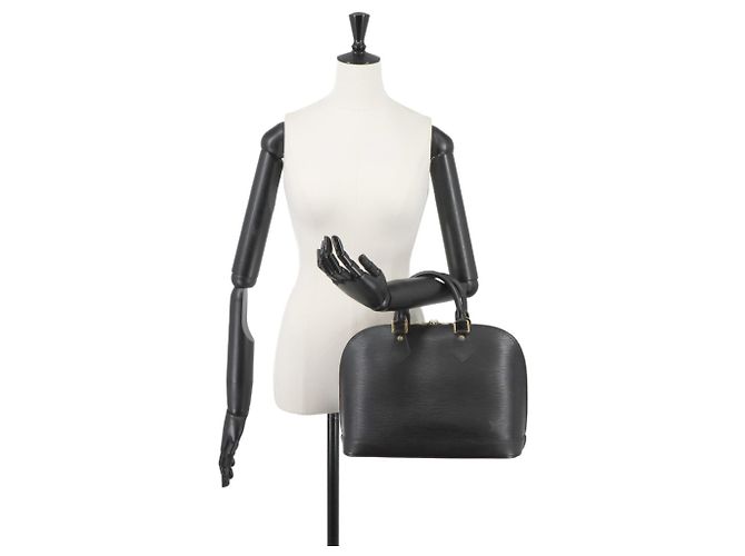 Borsa a mano Louis Vuitton Alma PM in pelle Epi Nero - vista 10