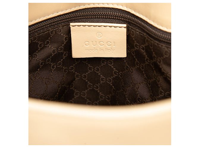 Borsa a tracolla Gucci in pelle di vitello beige - vista 5