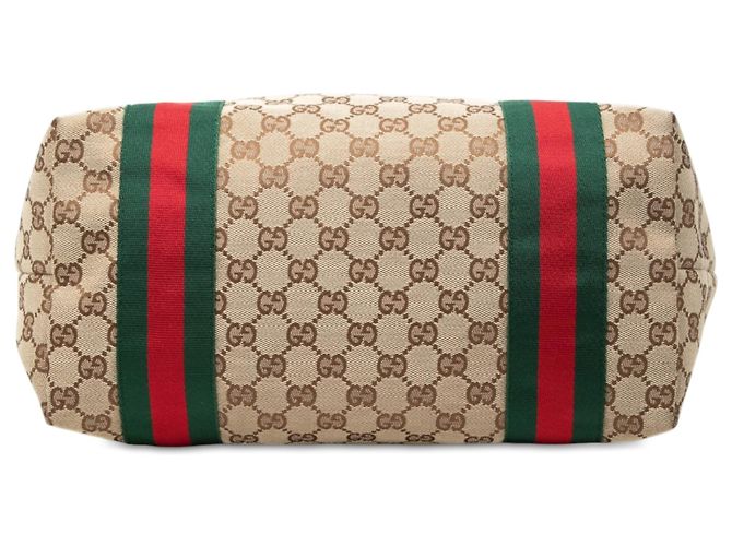 Borsa Tote Gucci Jolie in tela GG beige e Web - vista 3