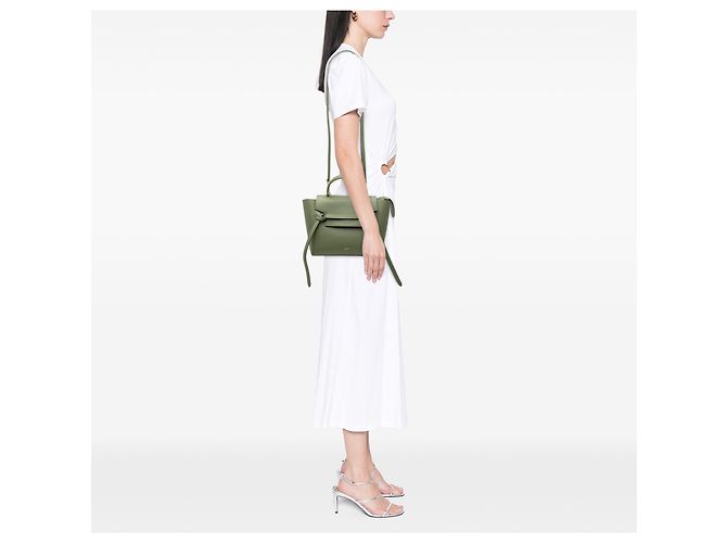 Belt Bag Céline Bolso cinturón Celine de piel de ternera micrograneada verde Verde oliva - vista 6