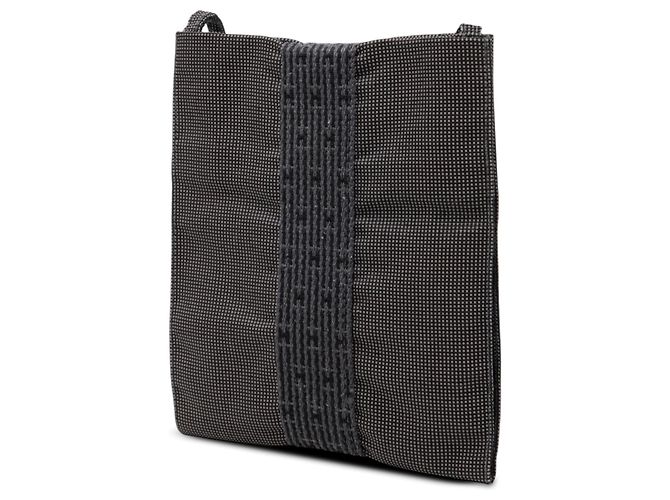 Pochette Herline Hermès em tela cinza Marrom - vista 2
