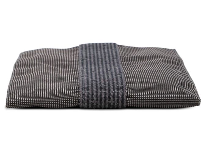 Pochette Herline Hermès em tela cinza Marrom - vista 3