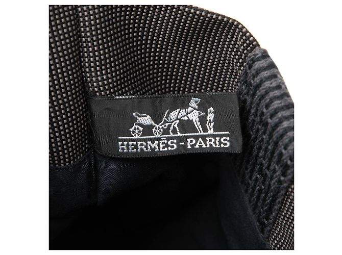 Pochette Herline Hermès em tela cinza Marrom - vista 5