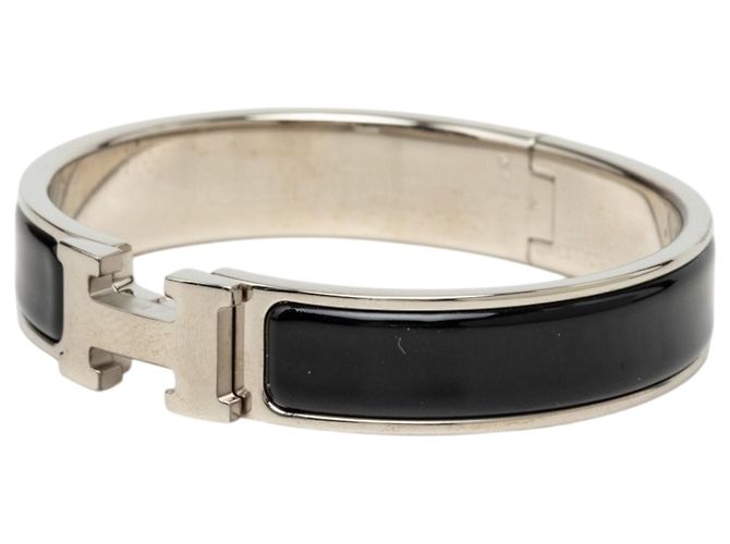 Bracciale Clic H PM Hermès in smalto nero stretto - vista 2