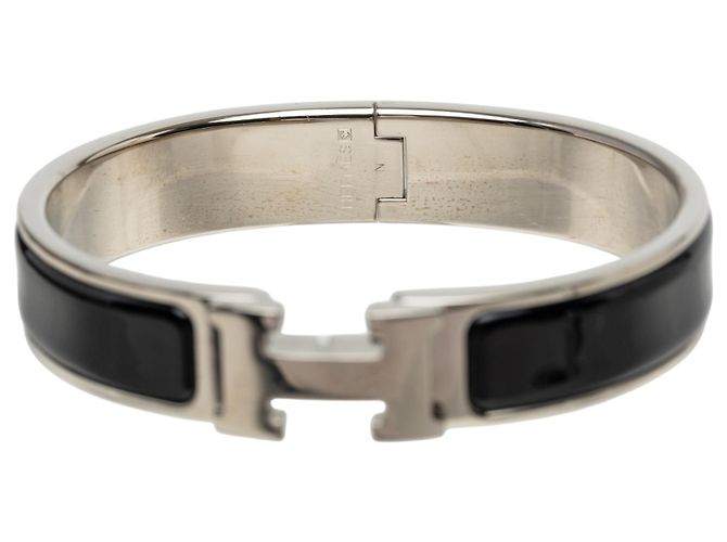 Bracciale Clic H PM Hermès in smalto nero stretto - vista 4