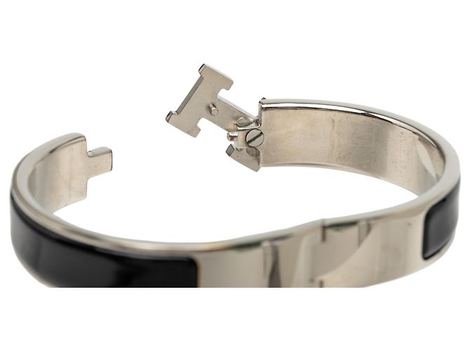 Bracciale Clic H PM Hermès in smalto nero stretto - vista 5