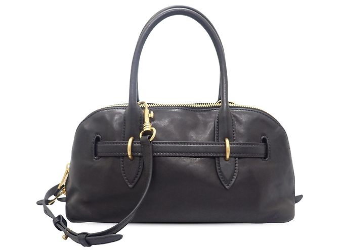 Borsa Satchel Miu Miu Aventure Piccola in Nappa Nera Nero - vista 2