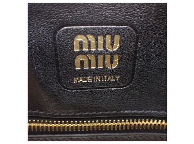 Borsa Satchel Miu Miu Aventure Piccola in Nappa Nera Nero - vista 5