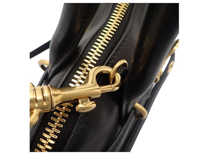 Borsa Satchel Miu Miu Aventure Piccola in Nappa Nera Nero - vista 9