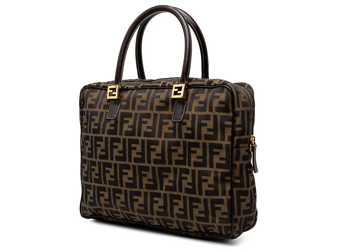 Borsa business Fendi in tela Zucca marrone - vista 2