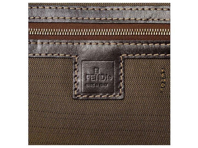 Borsa business Fendi in tela Zucca marrone - vista 5