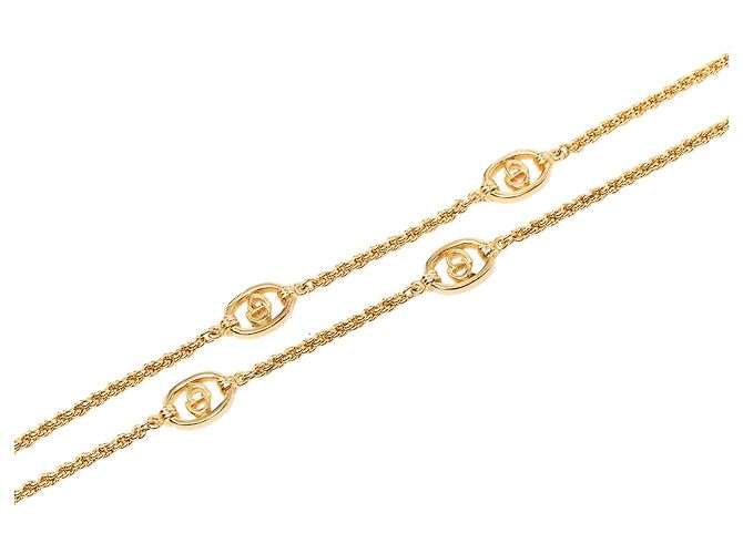Autre Marque Collana a catena a corda Dior Gold placcata oro CD Station D'oro - vista 2