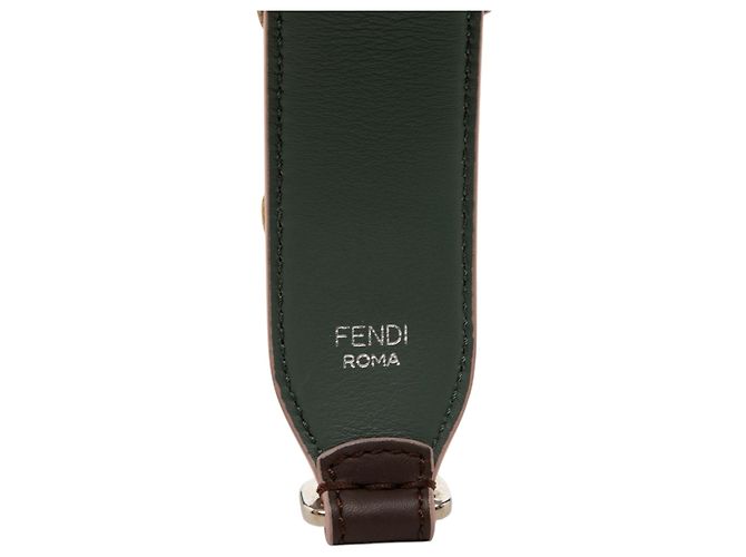 Tracolla Fendi Flowerland in vitello marrone Marrone scuro - vista 4