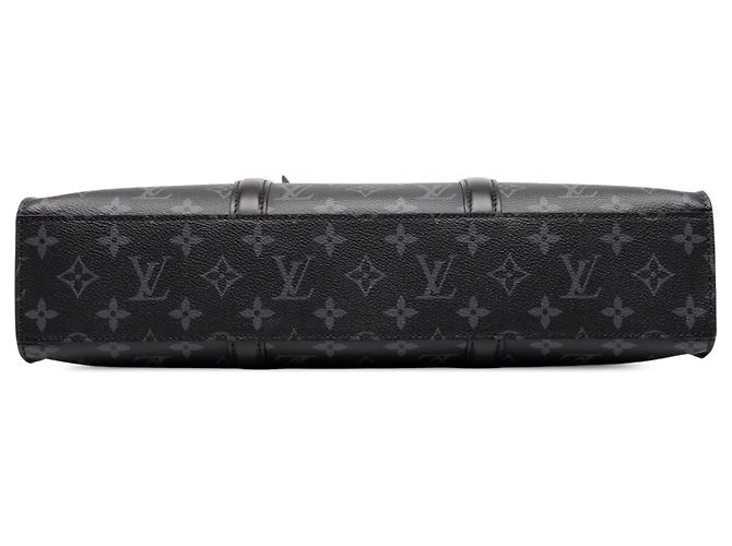 Louis Vuitton Black Monogram Eclipse Sac Plat Horizontal Zipper Preto - vista 3