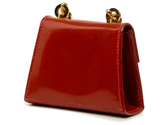 Salvatore Ferragamo Borsa a catena Mini Patent Gancini Lock Ferragamo Marrone - vista 2