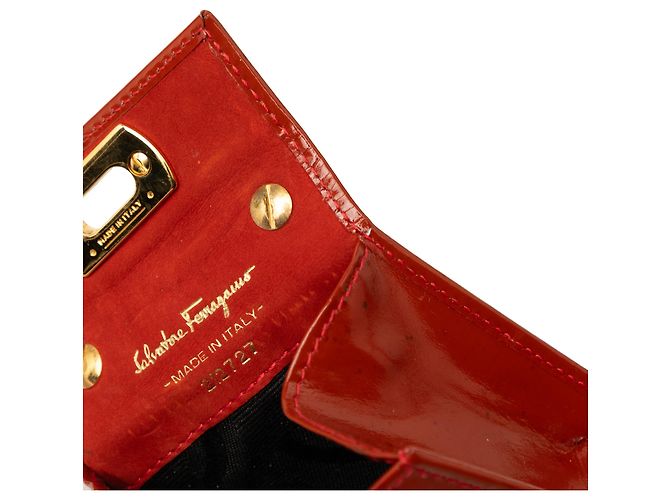 Salvatore Ferragamo Borsa a catena Mini Patent Gancini Lock Ferragamo Marrone - vista 6