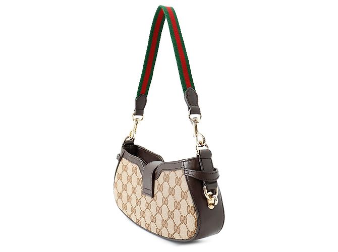 Gucci Mini GG Canvas Web Moon Side Schultertasche Beige - Ansicht 2