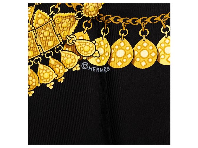 Hermès Black Kosmima Seidentuch 90 Schwarz - Ansicht 6