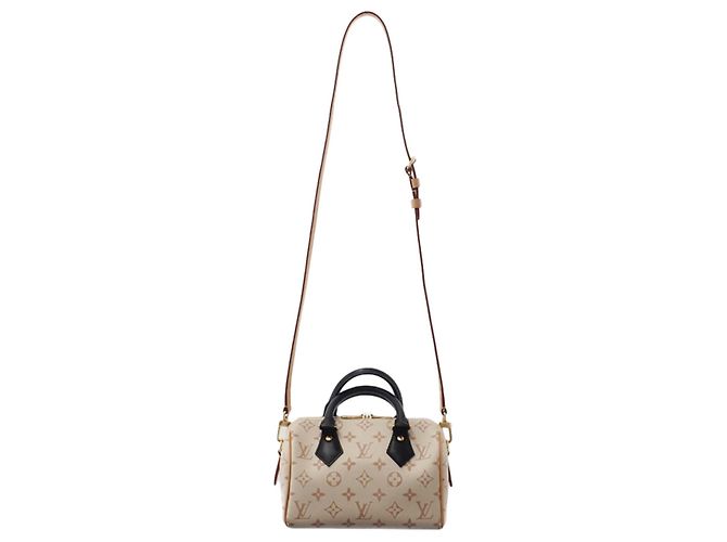 Louis Vuitton Brown Monogram Dune Speedy Bandouliere 20 Marrone Beige - vista 9
