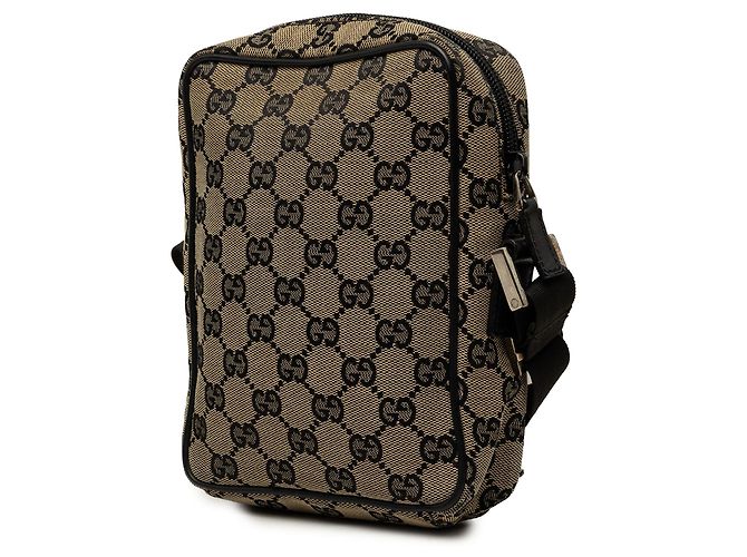 Borsa a tracolla Gucci in tela GG beige - vista 2