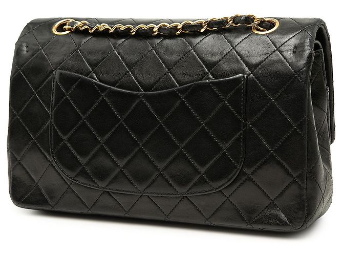Chanel Black Medium Classic Lambskin Double Flap Noir - vue 2