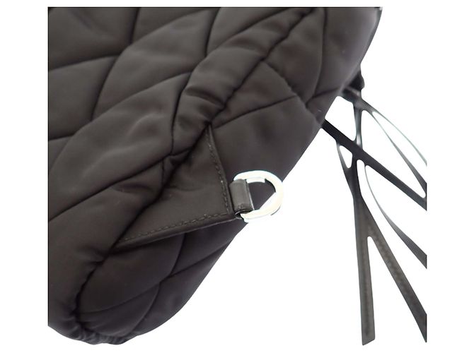 Prada Black Impuntu Tessuto Sling Rucksack Schwarz - Ansicht 10