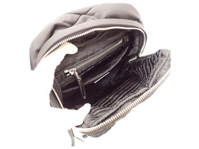 Prada Black Impuntu Tessuto Sling Rucksack Schwarz - Ansicht 4