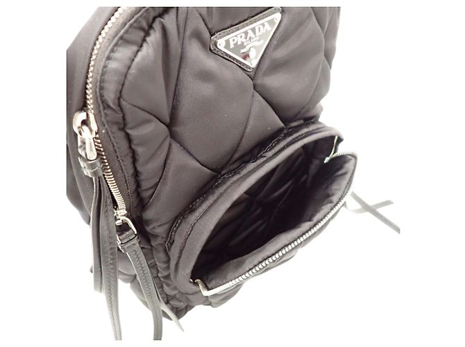 Prada Black Impuntu Tessuto Sling Rucksack Schwarz - Ansicht 7