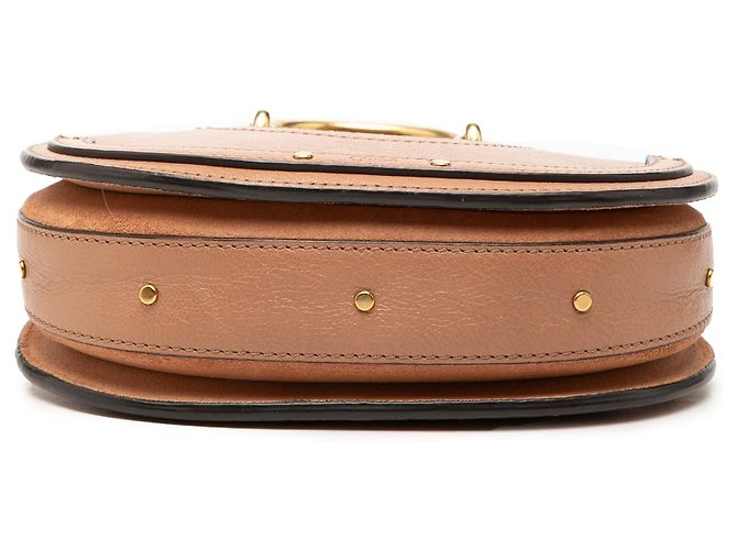 Borsa Satchel Pixie Signature Chloé in vitello e camoscio marrone Mini - vista 3