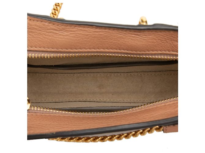 Borsa Satchel Pixie Signature Chloé in vitello e camoscio marrone Mini - vista 4