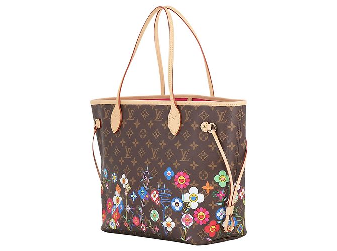 Louis Vuitton Brown Takashi Murakami Monogram Superflat Floral Neverfull MM Braun - Ansicht 2