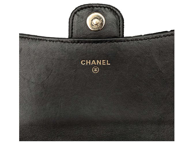 Wallet On Chain Cartera Chanel Black CC Quilted Velvet con cadena desmontable Negro - vista 5
