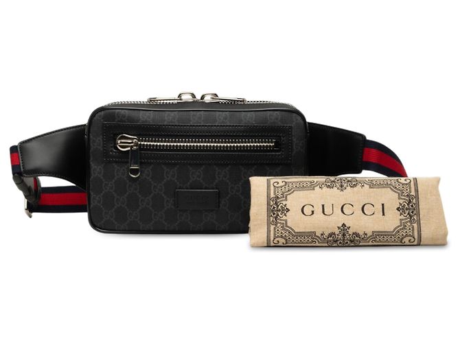 Bolso cinturón Gucci Black GG Supreme Web Negro - vista 7