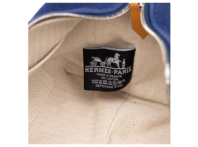 Étui Hermès Blue Small Toile Bride A Brac Case Bleu Bleu foncé - vue 5