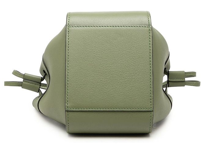 Sac Hammock Mini en cuir vert à cordon de serrage LOEWE - vue 3