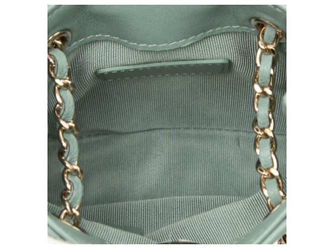Chanel Mini CC Quilted Lambskin Chain Crossbody Verde - vista 4