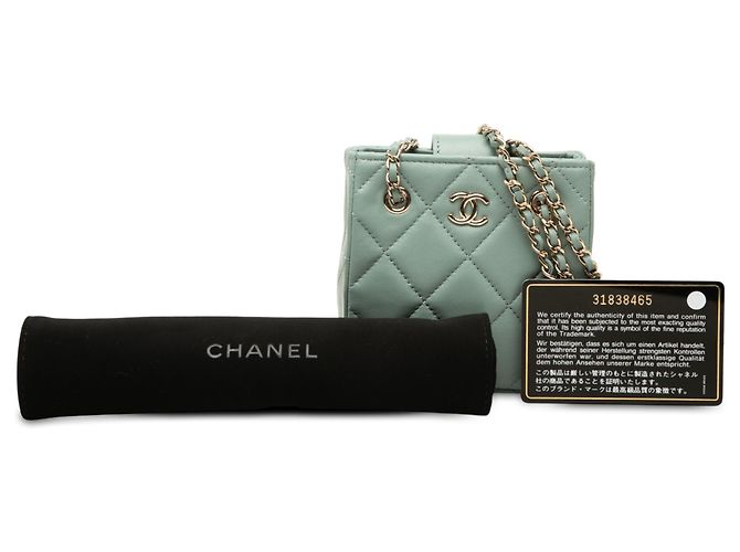 Chanel Mini CC Quilted Lambskin Chain Crossbody Verde - vista 7