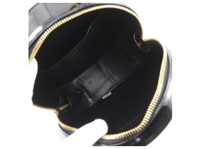 Chanel CC runde Vanity Bag aus schwarzem Lackleder gesteppt - Ansicht 3